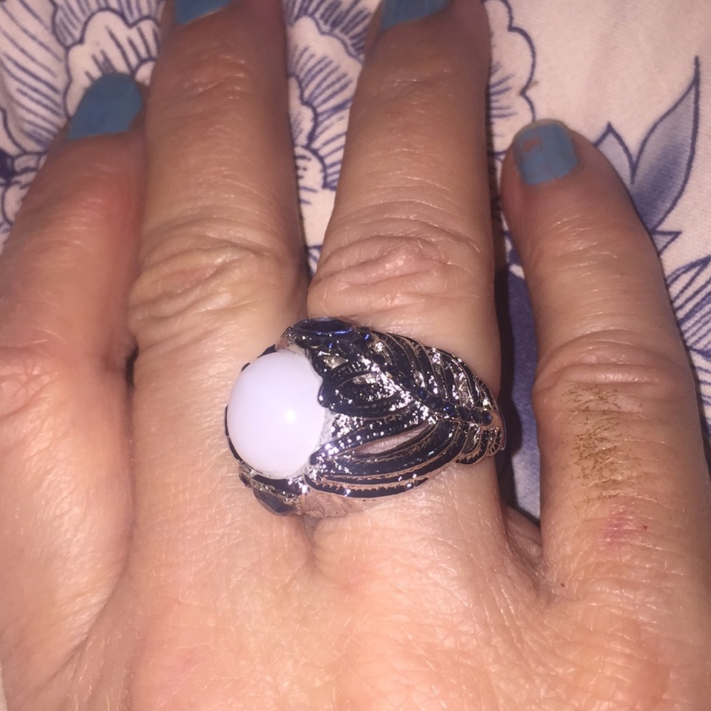 ❣️SOLD❣️Moonstone Ring 925 Sterling Silver Floral